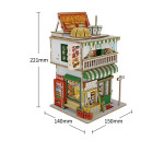 Mini Street View Building Cape Cafe Wooden Assembly Storage House