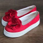 Women's breathable flat canvas slippers