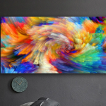 Colorful Rainbow Waves Print Painting