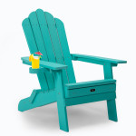 TALE Folding Adirondack Chair With Pullout Ottoman With Cup Holder, Oaversized, Poly Lumber, For Patio Deck Garden, Backyard Furniture, Easy To Install,.Banned From Selling On Amazon