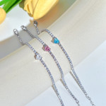 S925 Sterling Silver Diamond Love Bracelet Female