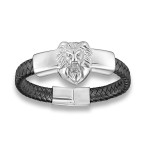 Stainless Steel Lion Head Fashion Hand-woven Men's Bracelet