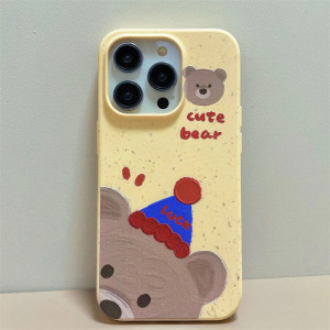 Cute Bear Phone Case Biodegradable Material Anti-drop