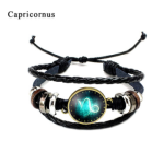 Twelve constellation glass piece couple bracelet