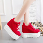 Super High Heel Round Toe Embroidered Canvas Women's Fashion Shoes