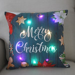 New Christmas Cushion Cover 45x45 Led Light Christmas Decorations For Home Santa Claus Printed Christmas Pillow Case