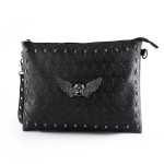 Ghost Head Skull Shoulder File Bag Rivets