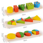 Early Childhood Education Sets Of Column Baby Geometric Intelligence Board Shape Matching Building Blocks Toys