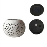 Outdoor Wrought Iron Solar Hollow Lawn Lamp Garden Ornament