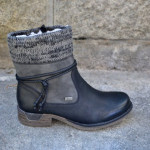 Side zip block heel warm Martin boots