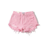 Women's New Low Waist Fringe Denim Shorts