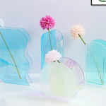 Acrylic Vase Transparent Colorful Living Room Dry Flower Geometric Flower Vase