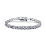 Platinum Silver Plated Moissanite Bracelet Full Row