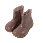 Retro Children's Shoes Middle And Small Children's Solid Color Single Boots