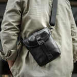 Men's One Shoulder Oblique Span Mini Bag Leather