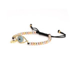 Brass Bead Micro-set Devil's Eye Bracelet Adjustable