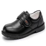 Boys Black Leather Toe Top Layer Cowhide British Soft Sole