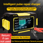 Intelligent Pulse Repair Charger Car Motorcycle Battery Charger 12V For Auto Moto Lead Acid AGM Gel VRLA Smart Charging Digital LCD Display