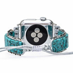 Bohemian Style Stone Watch With Single Layer Simple Blue Sesame Stone Strap Bracelet