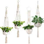 Flowerpot Flower Stand Indoor Outdoor Hanging Plant Rack Holder Decorative Flowerpot Cotton Rope