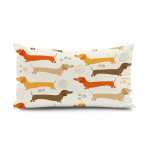 Pillow Back Cartoon Cute Little Dachshund Heat Transfer Print Short Plush Chair Back Backrest