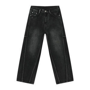 Men's Straight Wide Leg Denim Trousers