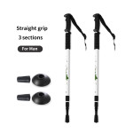 Outdoor Ultra-light Folding Trekking Pole Aluminum Alloy Telescopic Straight Handle