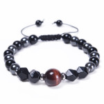 Natural Stone Tiger Eye Woven Double-layer Bracelet Adjustable