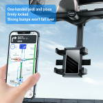 Universal 360 Degrees Rotatable Retractable Rearview Mirror Car Phone Holder Bracket US