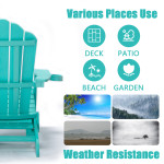 TALE Folding Adirondack Chair With Pullout Ottoman With Cup Holder, Oaversized, Poly Lumber, For Patio Deck Garden, Backyard Furniture, Easy To Install,.Banned From Selling On Amazon