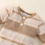 Long-sleeve Striped Jumper Two-piece Suit