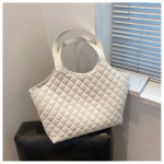 Fashion Large Capacity Tote Bag Female Diamond Plaid Trend Chain Crossbody Bag