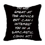 Black Letter Peach Skin Printed Pillow Cover