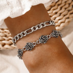 Metal Buckle Palace Vintage Rose 2-layer Bracelet