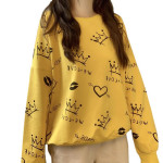 Front And Back Graffiti Printed Long-sleeved Sweater Women