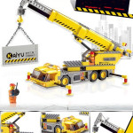 Free Shipping Kazi 8045 Engineering Crane City Small Particles Children's Educational Building Blocks Toy Bulldozer Gift