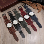 Men's Wide Leather Watch Vintage Bracelet