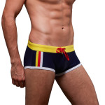 Boxer Color Matching Tether Beach Pants Quick-drying Swimming Trunks Men