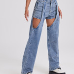 Street Jeans Women's Straight Ripped Trousers