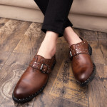 Spring Rivet Fashion Retro Dress Men's Leather Shoes British Style