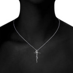 S925 Sterling Silver Faith Cross Moon and Star Necklace Pendant Jewelry 