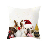 Pet Printing Christmas Peach Skin Fabric Pillow Cover