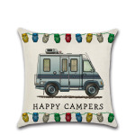 New Cartoon Camper RV Dining Car Series Linen Pillow Case