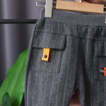 Boys' Spring Striped Sports Handsome Cargo Pants