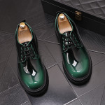 Men's Autumn And Winter Bright Leather Shoes Thick Sole Fashion Casual