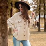 European And American Women's Clothing Autumn And Winter New Thickened Polar Fleece Cardigan Jacket