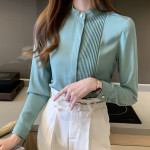 Spring New Korean Version Of The Shirt Female Long-sleeved Commuter Tops