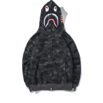 New Shark Head 3D Digital Printing Zipper Casual Hooded Coat