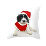 Pet Printing Christmas Peach Skin Fabric Pillow Cover