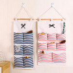 Cotton And Linen Fabric Storage Bag Wall-mounted Buggy Bag Shower Door Rear Multi-layer Hanging Storage Bag